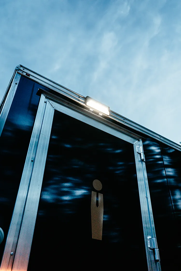 Interior of luxury mobile toilet